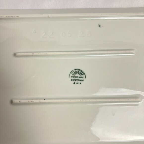 Pillivuyt France Vintage Pansy Porcelain Platter Rare Hand Painted Tray 11" - Picture 5 of 12